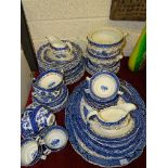 Approximately 75 pieces of Booth's 'Real Old Willow' blue and white tea and dinner ware.