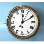 A Smiths Astral no.166 brass-cased ship's clock, the enamel 18cm dial with Roman numerals, S/F and