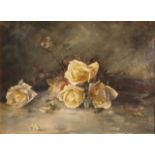 B? Schilling STILL LIFE, YELLOW ROSES Signed oil on canvas, 33 x 45.5cm.