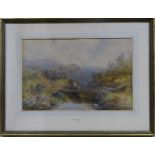 William Widgery (1822-1893) MOORLAND STREAM Signed gouache, 23 x 43.5cm, another similar signed