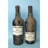 Two bottles of Cockburns vintage Port 1970, (sealed, levels bottom of neck), (2).