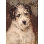 Robert Morley (1857-1941) STUDY OF A TERRIER Signed oil on board, 34.5 x 24.5cm.