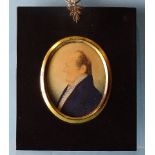 J S Mitchell (fl. c1817-20), an early-18th century portrait miniature of an unknown gentleman