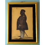 Hubard Gallery (c1822-1845), a 19th century cut and painted silhouette of Colonel Bunce of Plymouth,