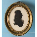Mrs Mary Lightfoot (1750-1837), a late-18th century painted silhouette on plaster of an unknown man,