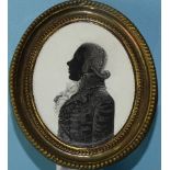 J Thomason (fl. c1786-c1800) (attrib.), a late-18th century silhouette painted on plaster of an