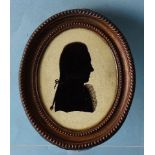 William Langford Holland (fl. 1780-1790), a late-18th century silhouette painted on flat glass