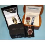 Briator, a lady's 'Classic' wrist watch, (boxed), a gent's Ingersol watch, both with gem-set