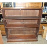 An early-20th century oak open bookshelf with adjustable shelves, 127cm wide, 129cm high, 30.5m