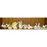 A collection of Royal Doulton '101 Dalmatians' figurines, including 'Cruella Deville' DM1 (