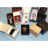 Seven various boxed fashion wrist watches, (7).