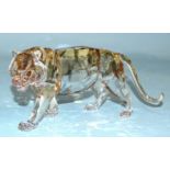 A Swarovski glass tiger from the 'Endangered Wildlife' series, in fitted box, (no lid or