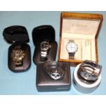 A Pulsar chronograph, a Pulsar Kinetic watch, a Seiko World Timer, (all boxed) and two other wrist