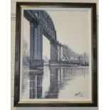 David J Jewell (modern), 'Iron Beauty' (The Royal Albert Bridge), a signed oil on canvas, dated