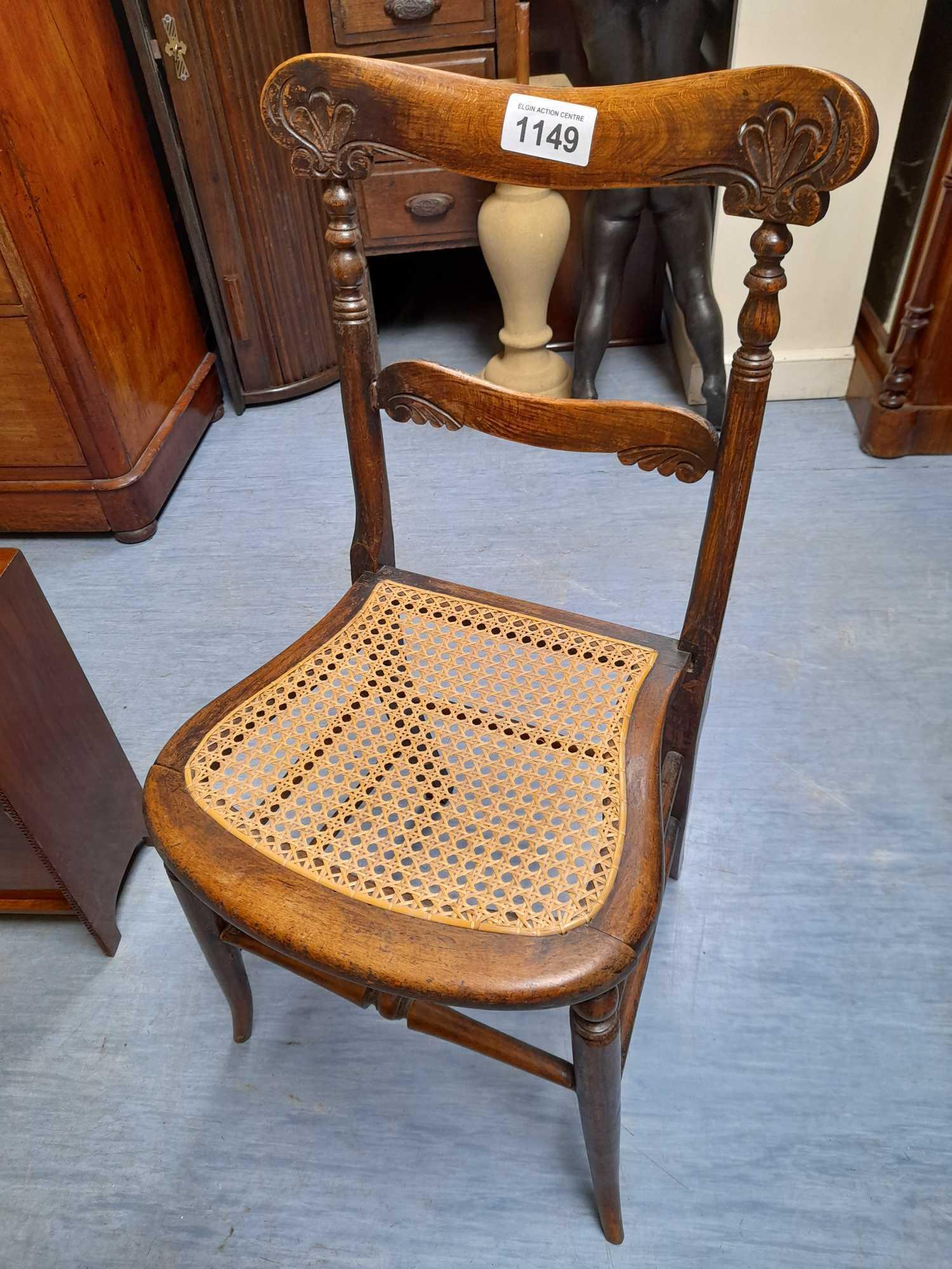 CANE SEATED CHAIR - Image 3 of 3