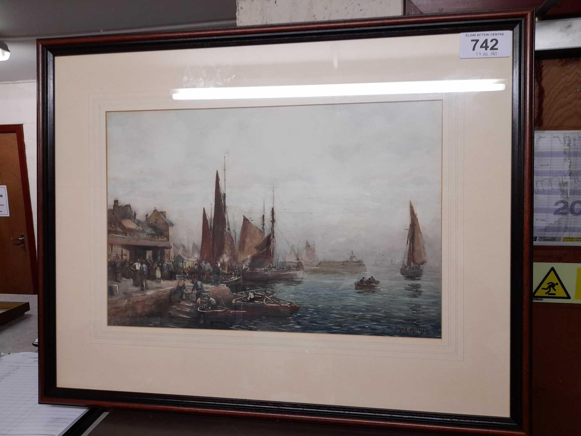 W C PAINTING HARBOUR BY J AITKEN - Image 3 of 12