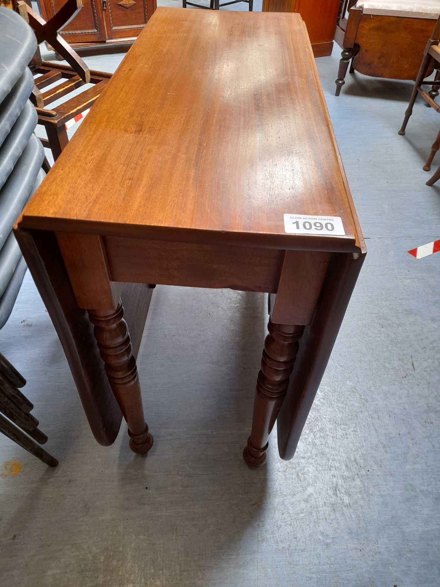 MAHOGANY DROP LEAF TABLE - Image 4 of 6