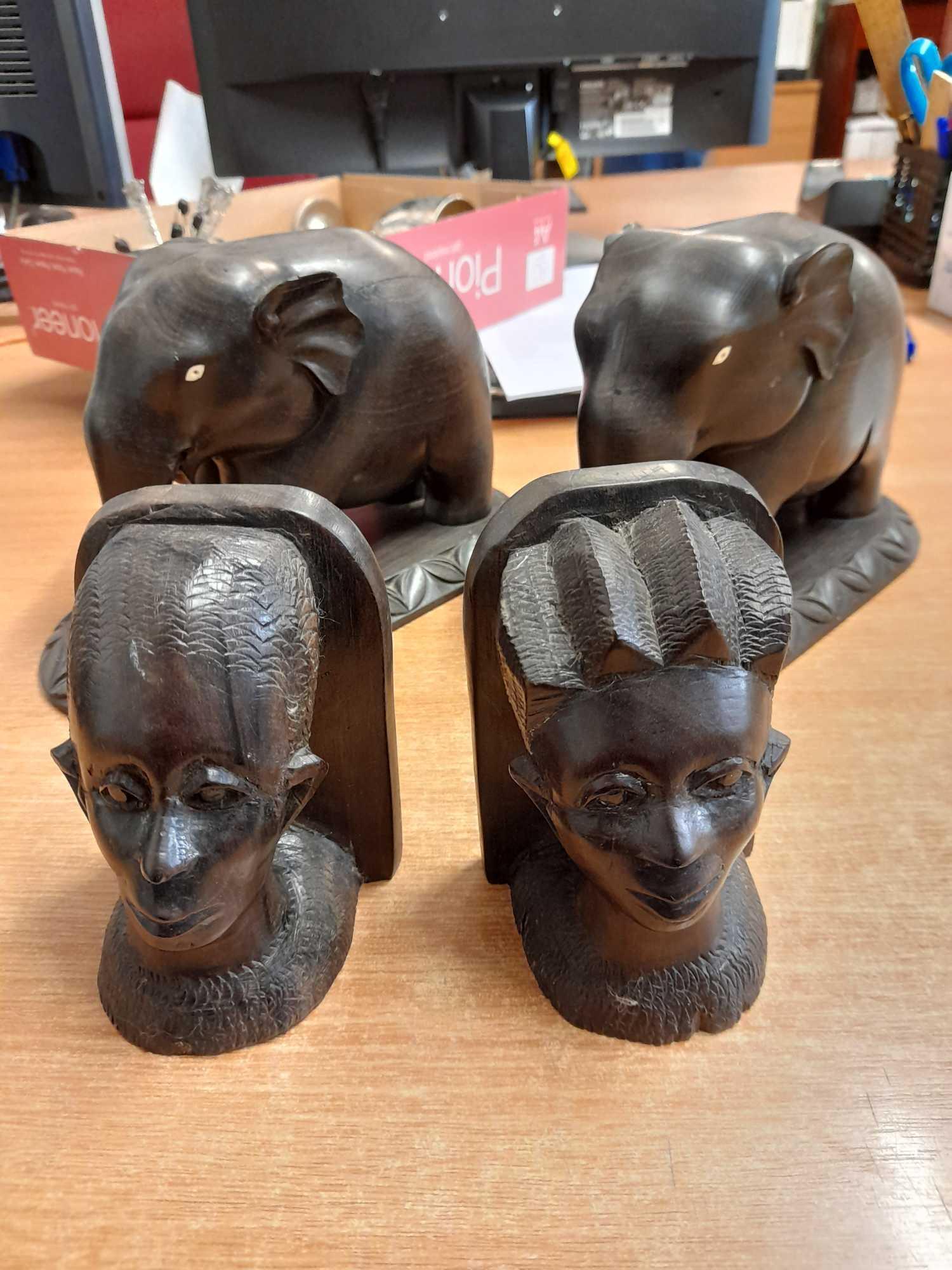 PAIR BOOKENDS & 2 ELEPHANTS (AF) - Image 2 of 12