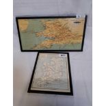 2 FRAMED RAILWAY MAPS