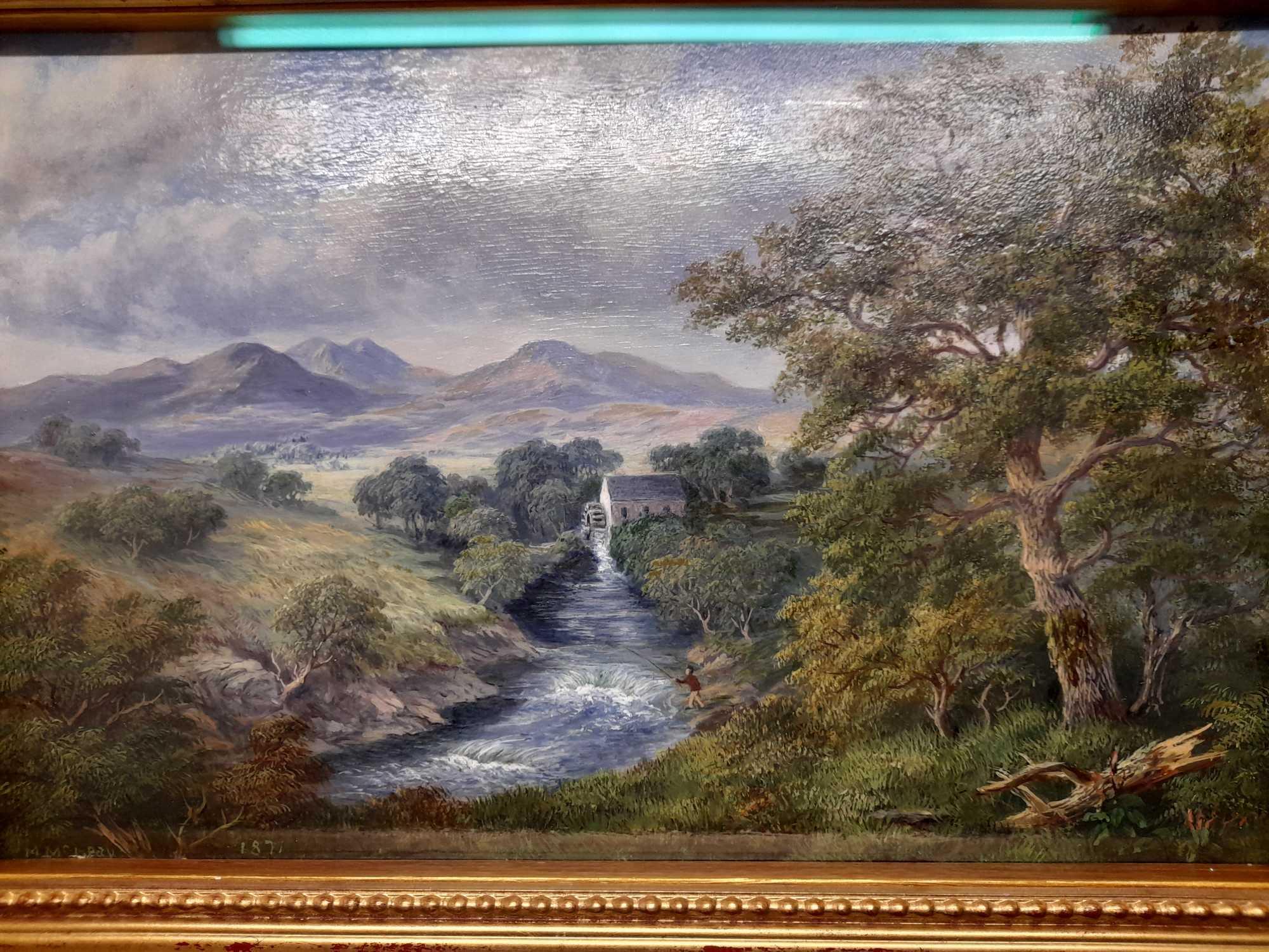 OIL PAINTING WATERMILL M MCLEAY 1871 - Image 6 of 9