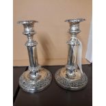 PAIR SILVER CANDLESTICKS (AF)