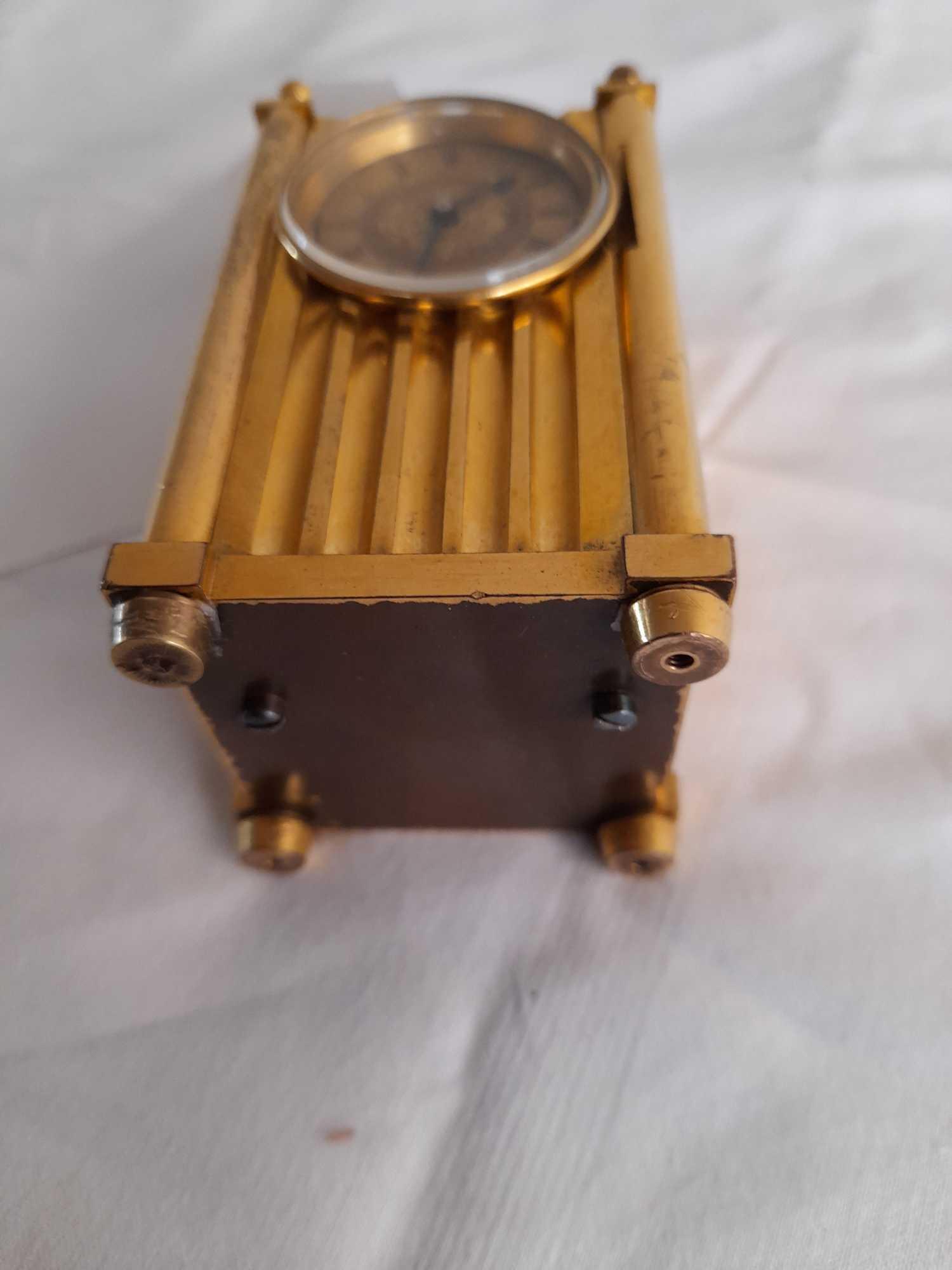 SMALL BRASS CLOCK GROSSMITH LONDON - Image 8 of 18