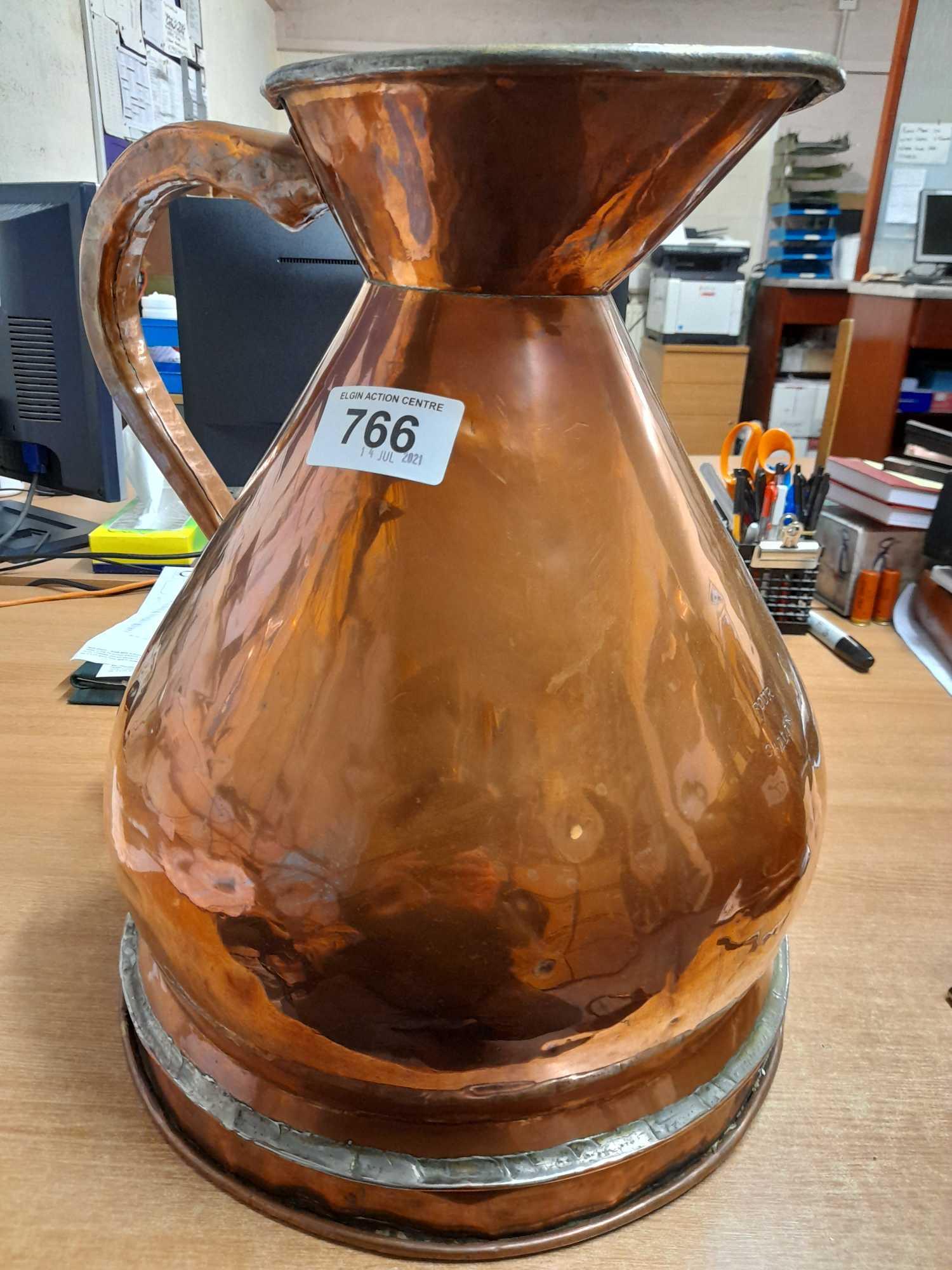 4 GALLON COPPER WHISKY MEASURING JUG