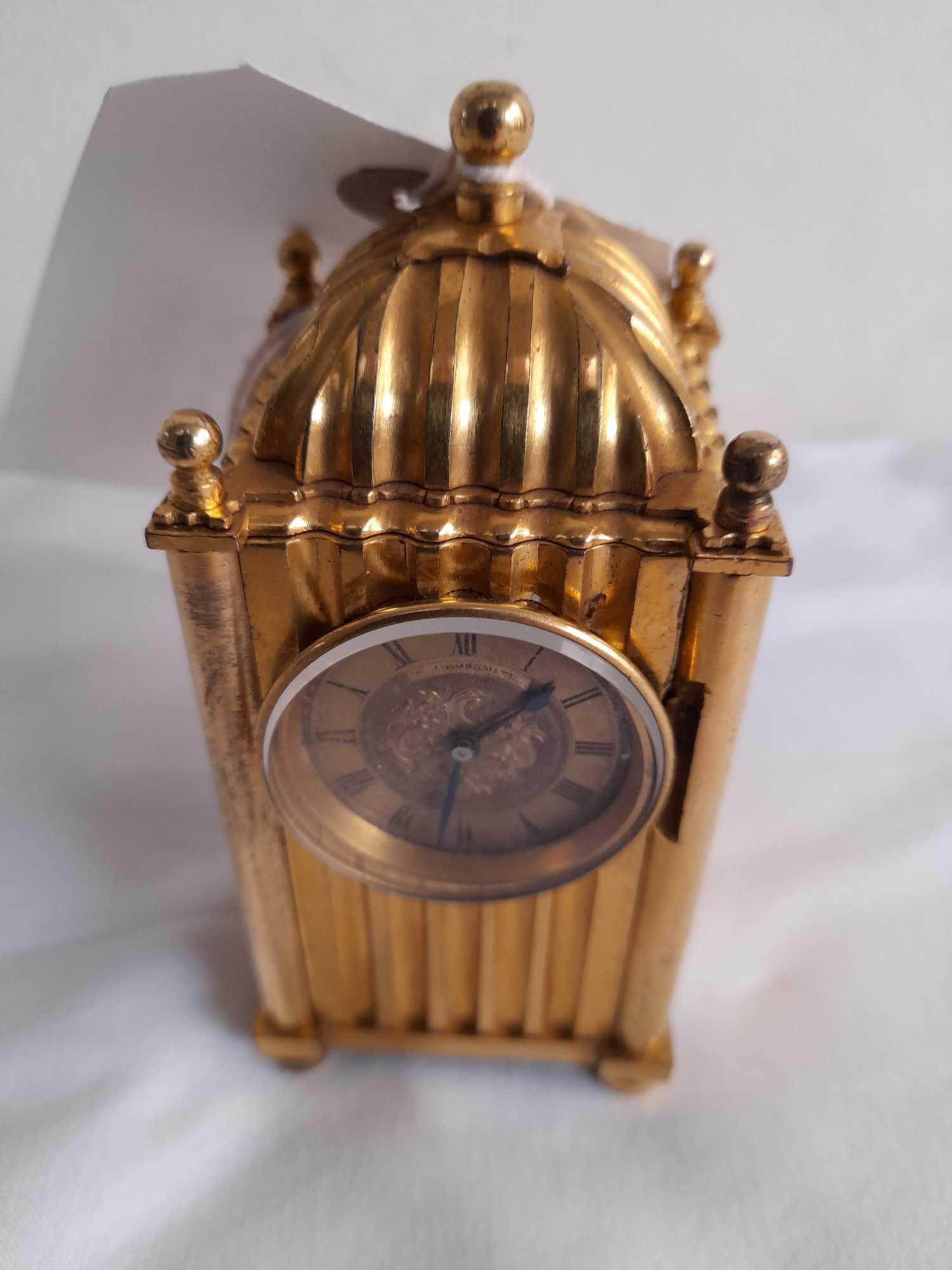 SMALL BRASS CLOCK GROSSMITH LONDON - Image 3 of 18