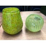 2 SCOTTISH MODERN GLASS VASES