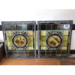 2 SMALL STAINED GLASS WINDOWS (AF)