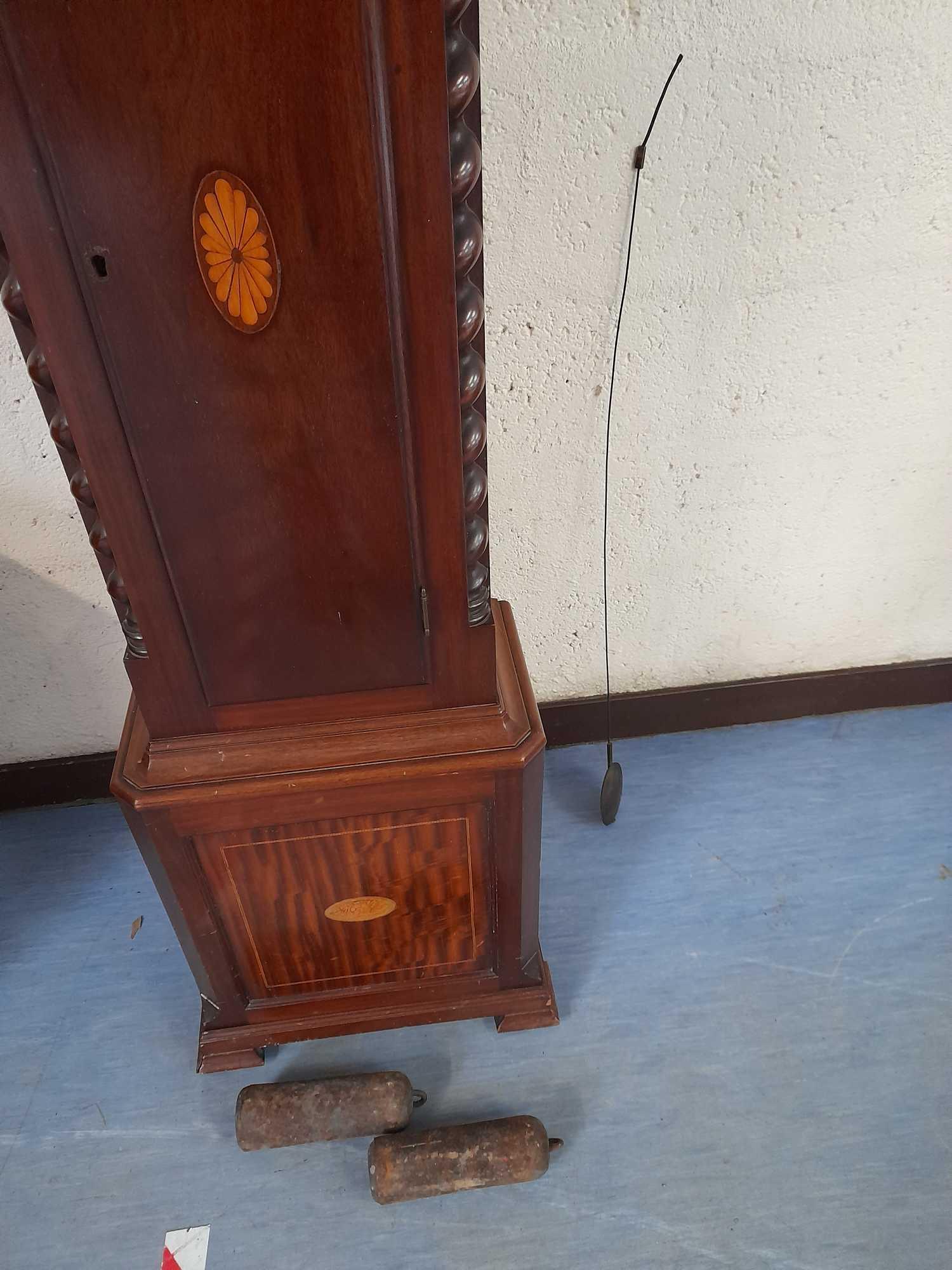 INLAID LONG CASED CLOCK - Image 14 of 15