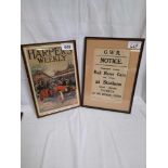 2 FRAMED POSTERS- HARPERS WEEKLY & NOTICE