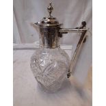 SILVER TOPPED CLARET JUG