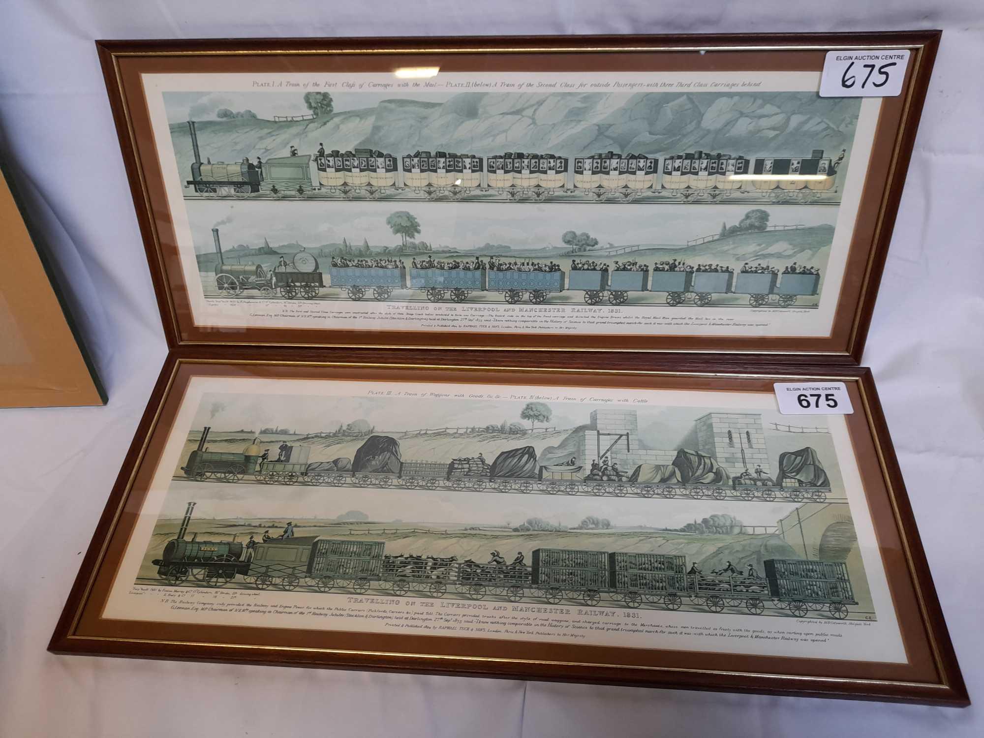 2 PRINTS LIVERPOOL & MANCHESTER RAILWAY 1831