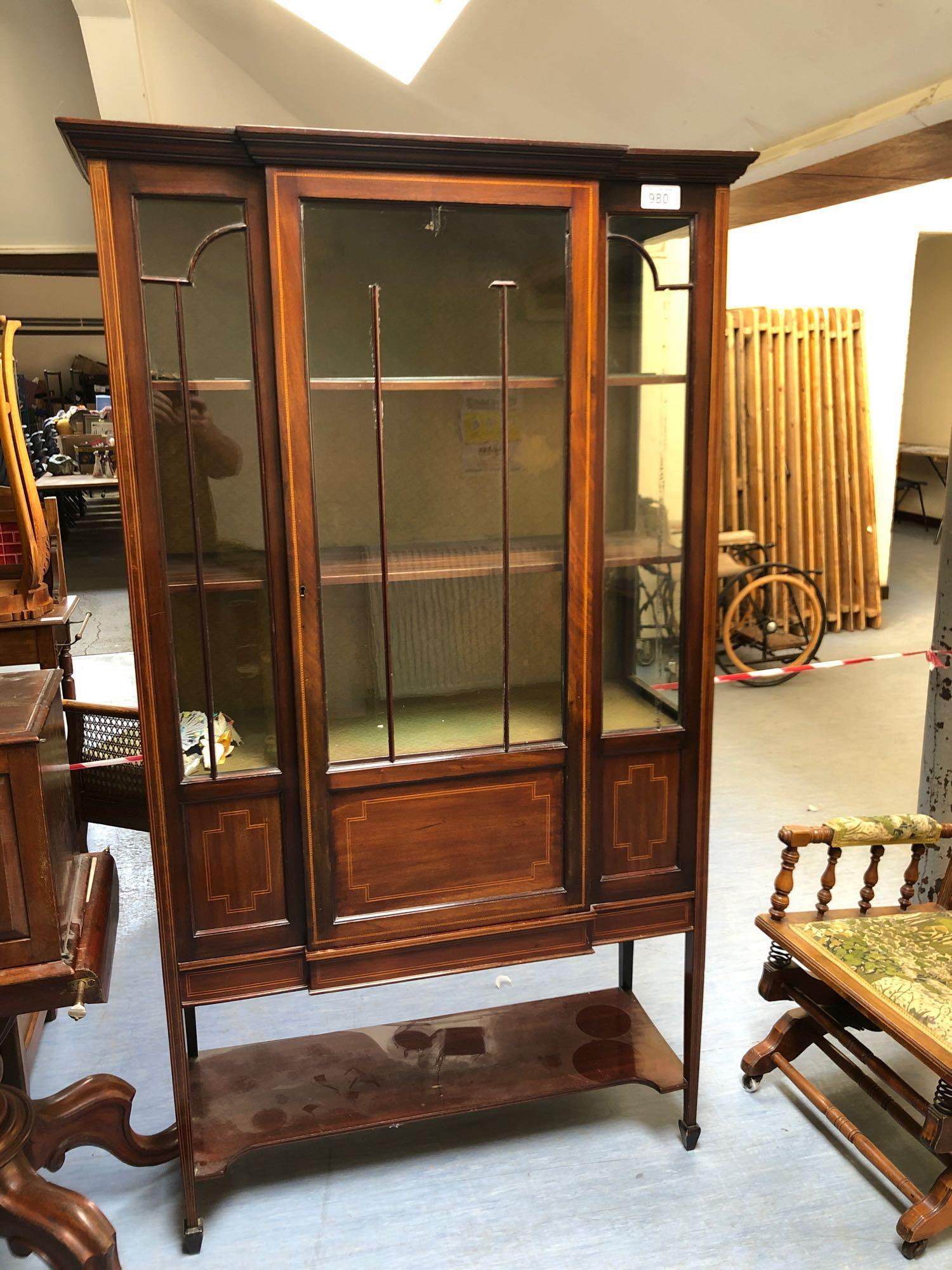 INLAID GLASS DISPLAY CABINET(AF) - Image 3 of 15