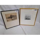 SMALL ETCHING FORTH ROAD BRIDGE & PRINT- PEACE & QUIET