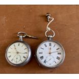 PAIR SILVER WATCHES