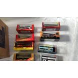 8 BOXED MODEL BUSES ASSORTED