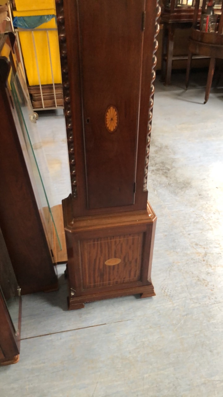 INLAID LONG CASE CLOCK - Image 6 of 18