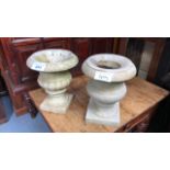 2 MARBLE URNS (AF)