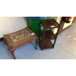 TAPESTRY TOP STOOL & 3 TIER TABLE