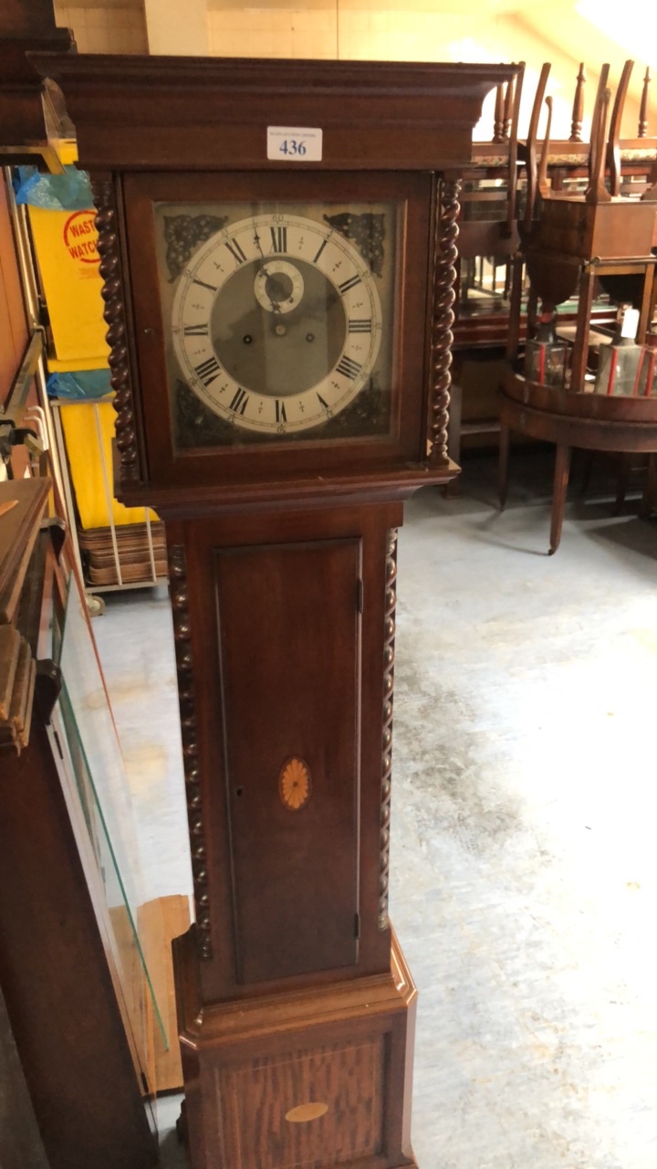 INLAID LONG CASE CLOCK - Image 3 of 18