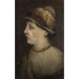 VOGEL, LORENZ (1846-1902), "Profilbildnis einer jungen Dame mit Hut",u.li. signiert un