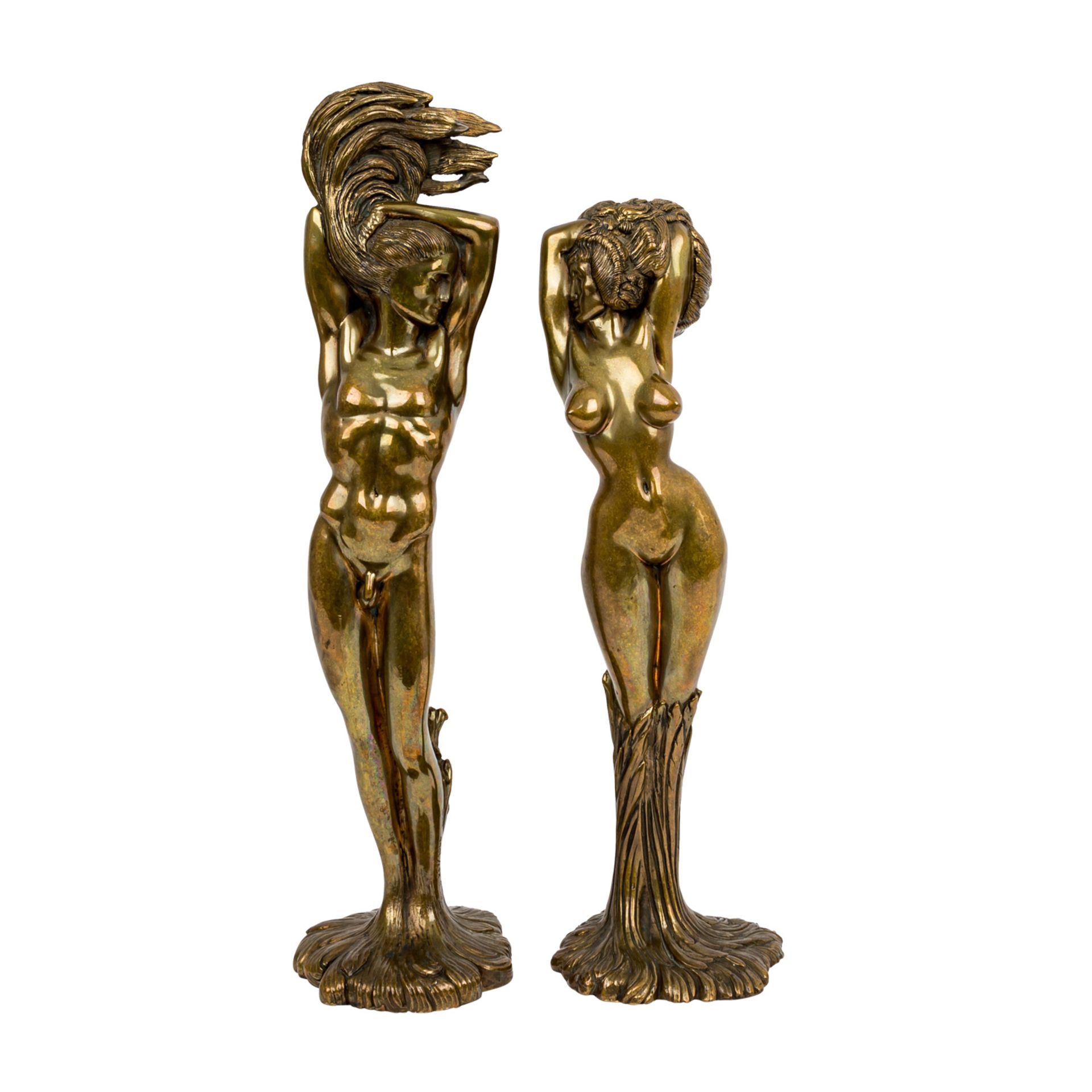 FUCHS, ERNST (1930-2015) Skulpturenpaar "Daphne" und "Apoll"Bronzeguss, Figuren Daphne