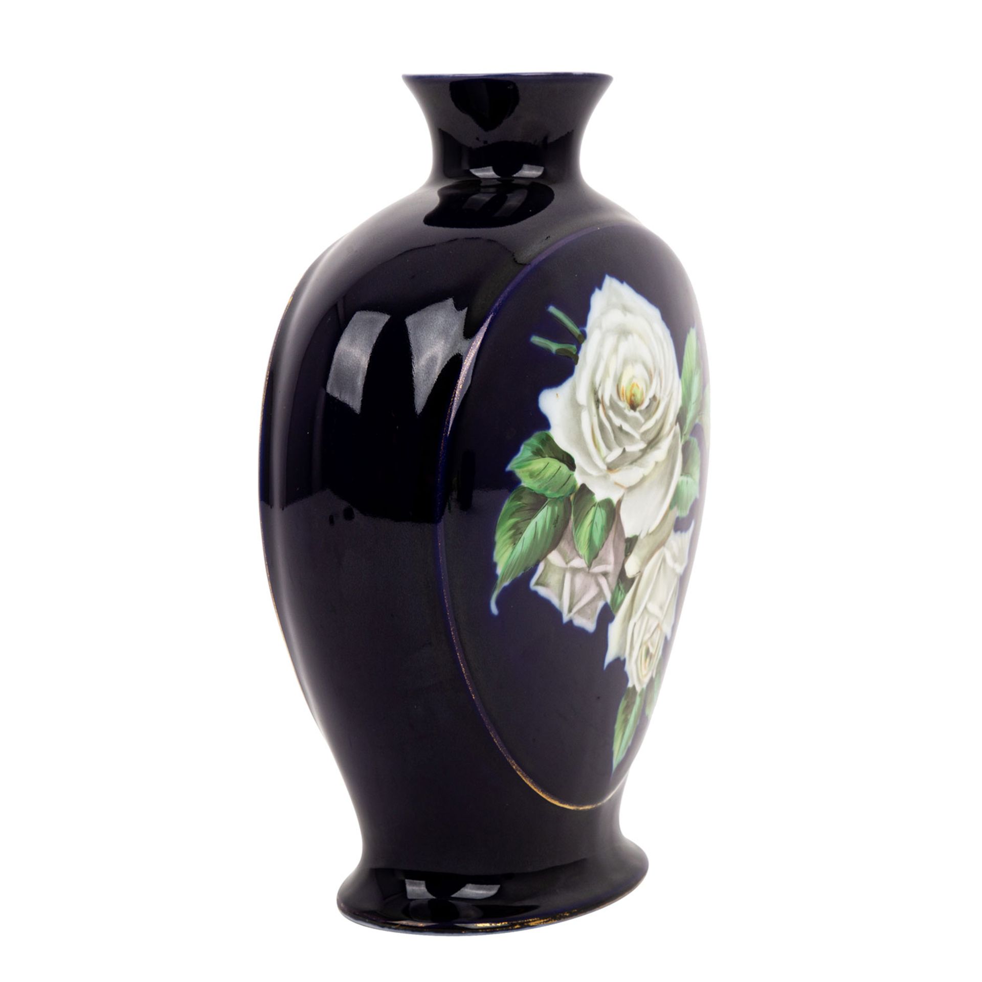 FRAUREUTH Vase, vor 1926.Linsenförmige flache Vase mit eingezogenem Stand und Öffnun - Image 2 of 6