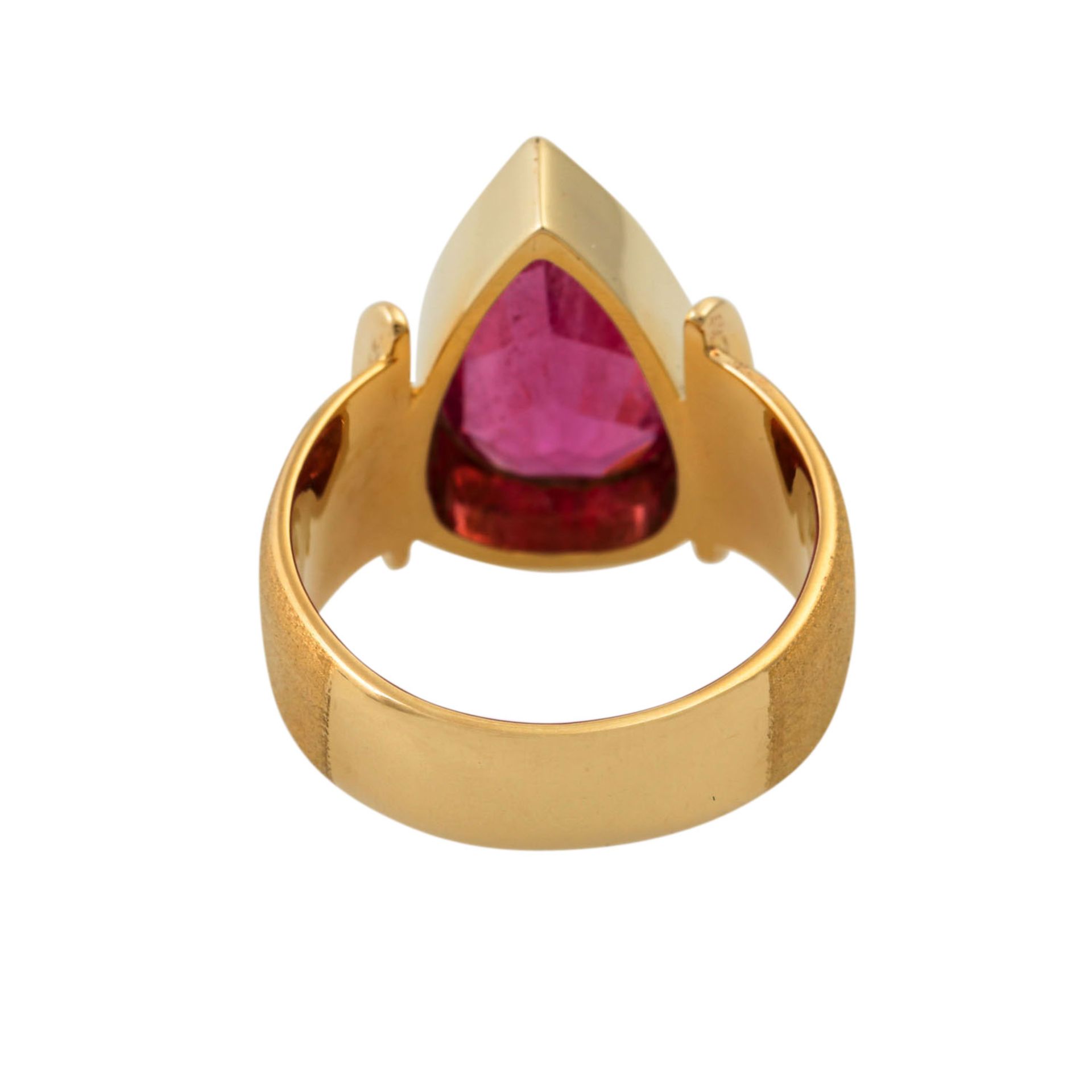 Ring mit pinkfarbenemTurmalintropfen ca. 5,7 ct,gefasst in GG 14K, 13,4 gr, RW. 60, 20 - Image 4 of 5