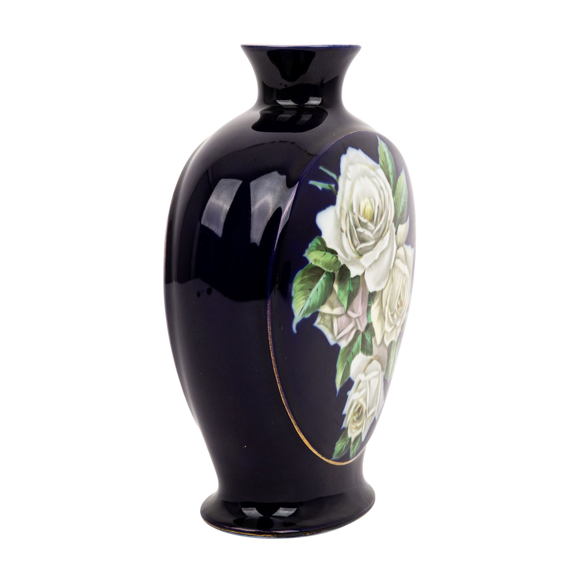 FRAUREUTH Vase, vor 1926.Linsenförmige flache Vase mit eingezogenem Stand und Öffnun - Image 4 of 6