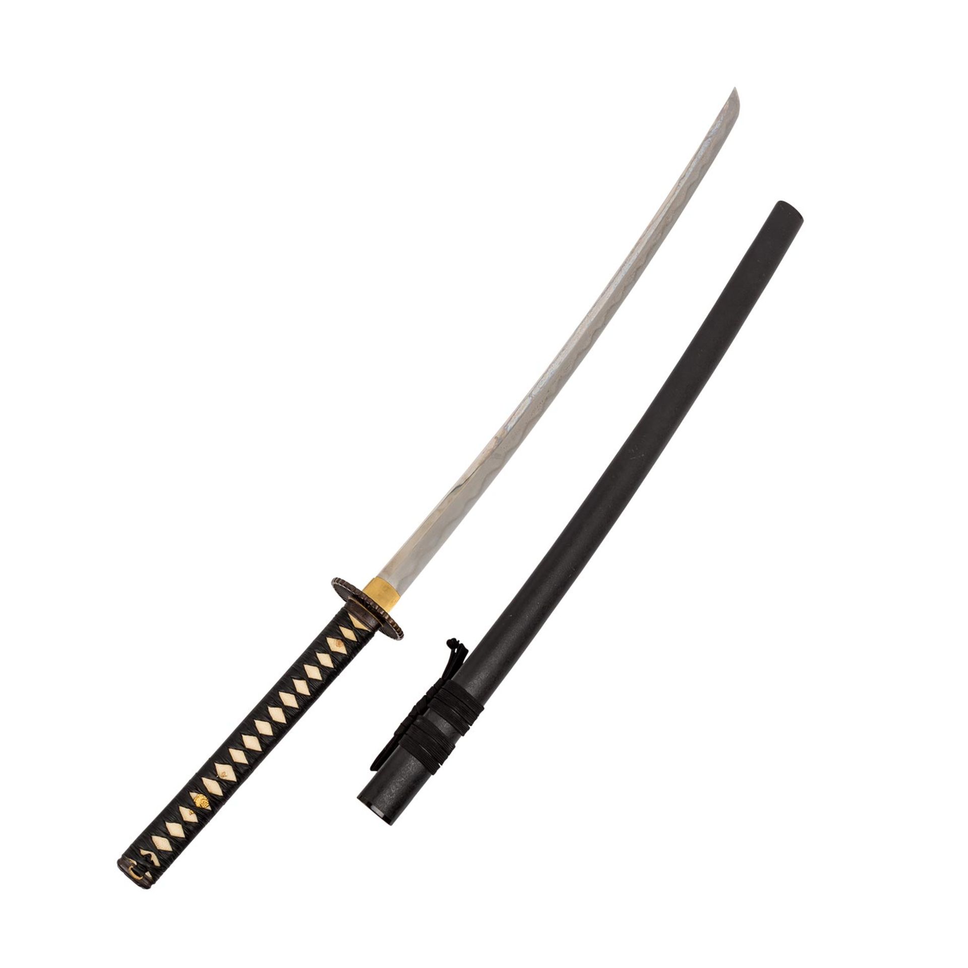 KATANA,modern, gehärtete Stahlklinge, Tsuba Metall brüniert, Griffwicklung, Schwerts