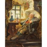 URBAN, JOSEPH (1872-1933) "In die Bauernstube"Öl auf Leinwand, HxB: 27/22 cm., Rahmen