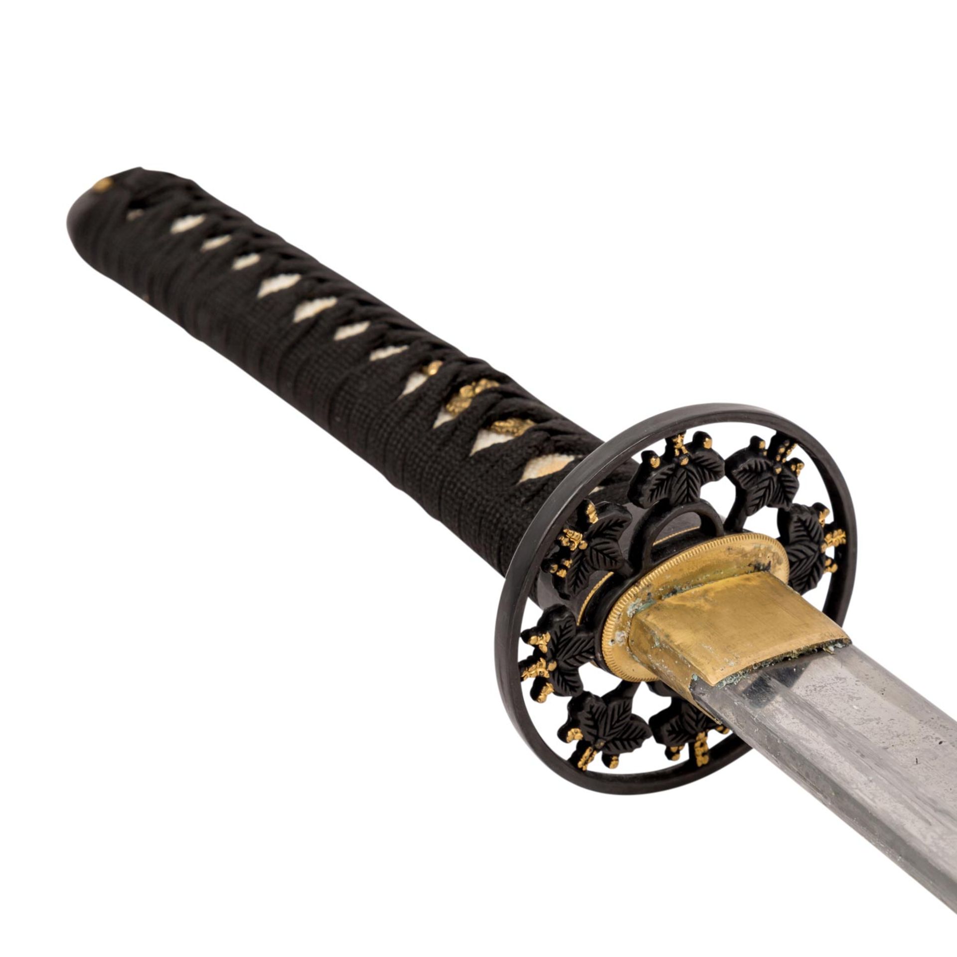 WAKIZASHI,modern, gehärtete Stahlklinge, bronzierte Tsuba, Griffwicklung, Schwertsche - Image 4 of 5